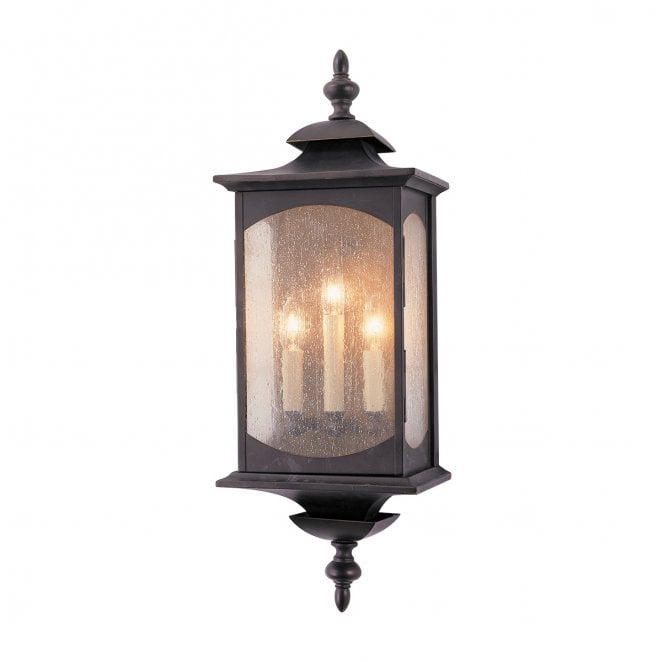 Feiss QN-MARKET-SQUARE-L Market Square Outdoor IP44 3 Light Wall Light in an Oil Rubbed Bronze Finish