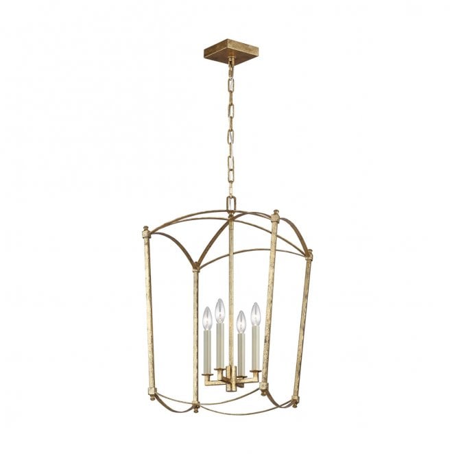Feiss QN-THAYER-4P-ADB Thayer 4 Light Pendant in an Antique Gild Finish