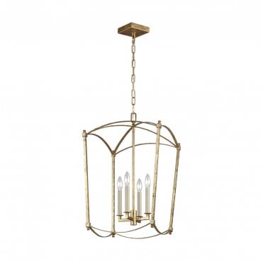 QN-THAYER-4P-ADB Thayer 4 Light Pendant in an Antique Gild Finish