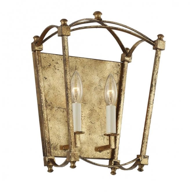 Feiss QN-THAYER2-ADB Thayer 2 Light Wall Light in an Antique Gild Finish