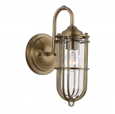 QN-URBANREST1 Urban Restoration IP44 1 Light Wall Light in a Dark Antique Brass Finish