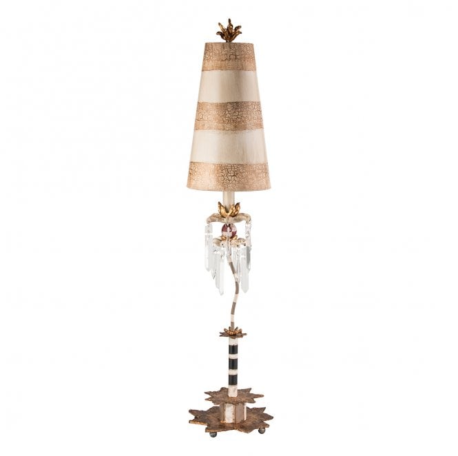 Flambeau FB-BIRDLAND-TL Birdland 1 Light Table Lamp in a Cream and Gold Finish