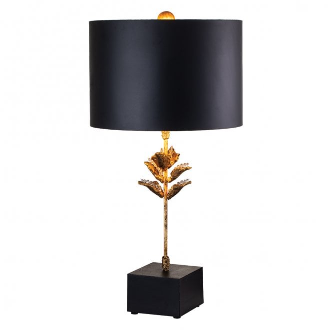 Flambeau FB-CAMILIA-TL Camilia 1 Light Table Lamp in an Antique Gold and Black Finish