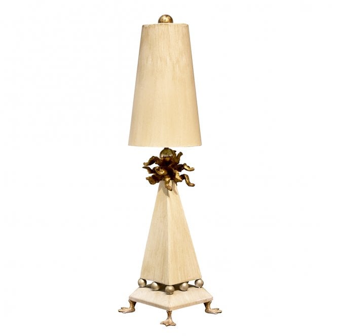 Flambeau FB-LEDA-TL Leda 1 Light Table Lamp in Cream Patina and Gold Leaf Finish