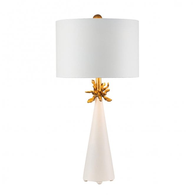 Flambeau FB-NEO-TL-FR-WHT Neo 1 Light Table Lamp in a White and Gold Finish