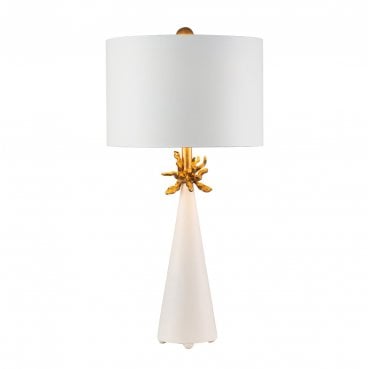 FB-NEO-TL-FR-WHT Neo 1 Light Table Lamp in a White and Gold Finish