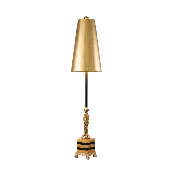 Flambeau FB-NOMA-LUXE-TL Noma Luxe 1 Light Table Lamp in a Gold, Black and Silver Leaf Finish