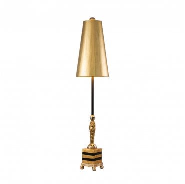 FB-NOMA-LUXE-TL Noma Luxe 1 Light Table Lamp in a Gold, Black and Silver Leaf Finish