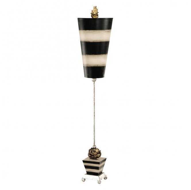 Flambeau FB-PEONY-TL Peony 1 Light Table Lamp in a Taupe and Black Stripes Finish