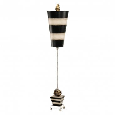 FB-PEONY-TL Peony 1 Light Table Lamp in a Taupe and Black Stripes Finish