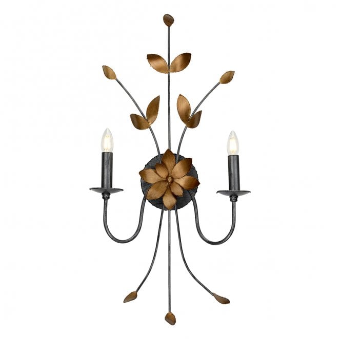 Flambeau FB-SIMONE2 Simone 2 Light Wall Light in a Gunmetal and Gold Finish