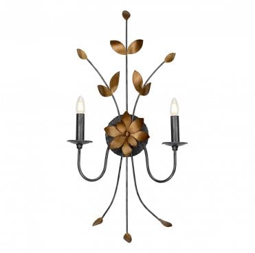 FB-SIMONE2 Simone 2 Light Wall Light in a Gunmetal and Gold Finish