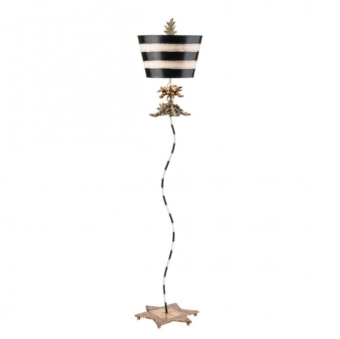 Flambeau FB-SOUTHBEACH-FL South Beach 1 Light Floor Lamp in a Black, Putty and Gold Leaf Finish