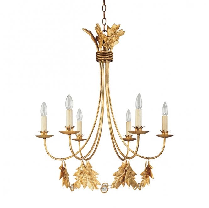 Flambeau FB-SWEET-OLIVE6 Sweet Olive 6 Light Chandelier in a Gilded Gold Finish