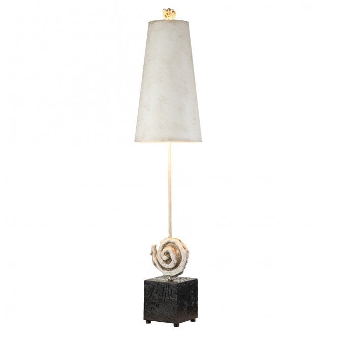 Flambeau FB-SWIRL-TL Swirl 1 Light Table Lamp in a Bone White and Black Finish