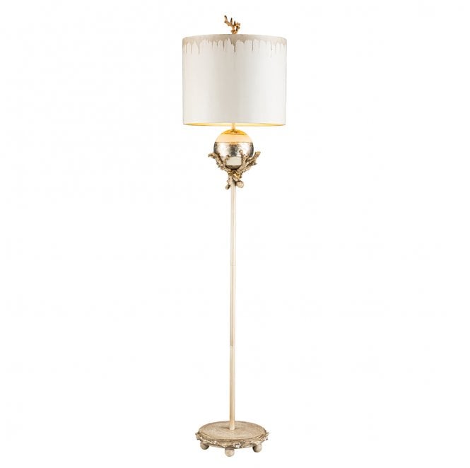 Flambeau FB-TRELLIS-FL Trellis 1 Light Floor Lamp in a Putty Patina and Silver Leaf Finish