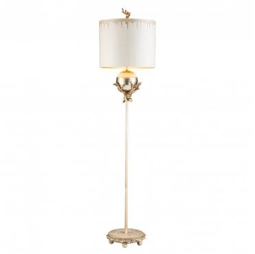 FB-TRELLIS-FL Trellis 1 Light Floor Lamp in a Putty Patina and Silver Leaf Finish