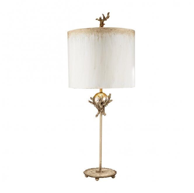 Flambeau FB-TRELLIS-TL Trellis 1 Light Table Lamp in a Putty Patina and Silver Leaf Finish