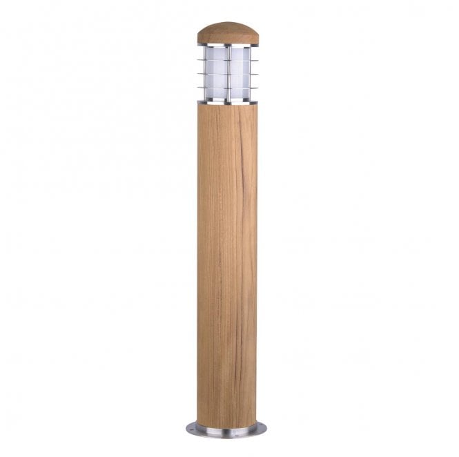 Garden Zone GZ-POOLE-B Poole Outdoor IP55 1 Light Bollard in a Teak and Stainless Steel Finish