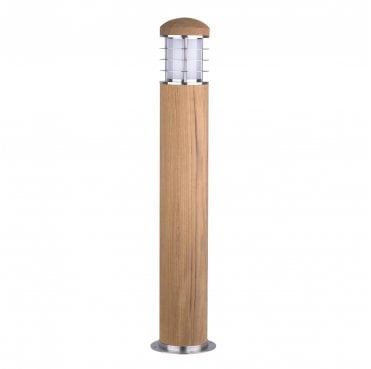 GZ-POOLE-B Poole Outdoor IP55 1 Light Bollard in a Teak and Stainless Steel Finish