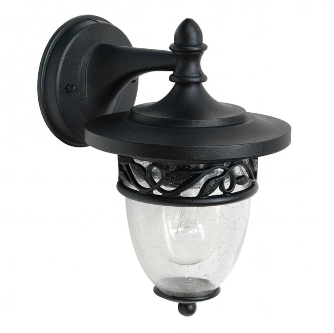 Garden Zone GZH-BF2 Burford Outdoor IP44 1 Light Wall Lantern in a Black Finish