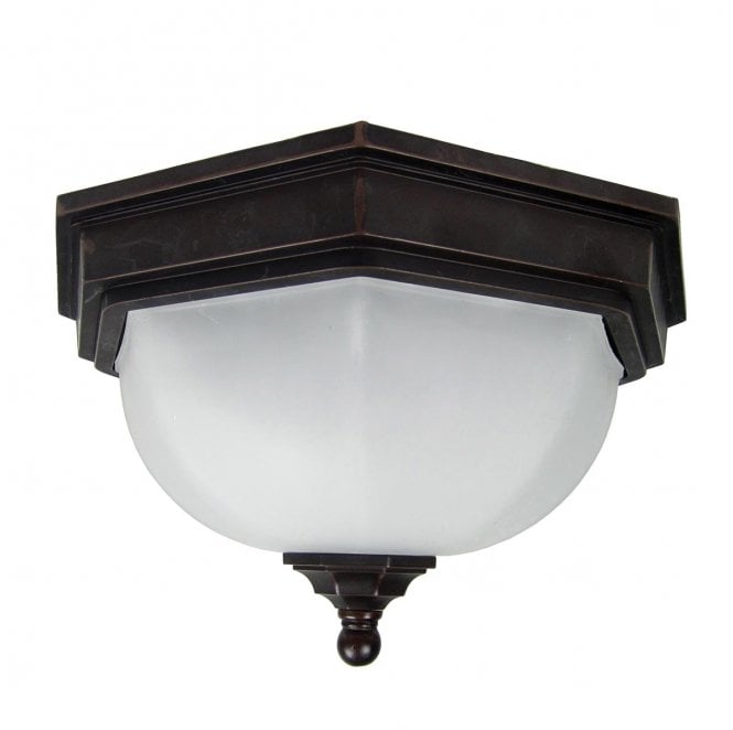 Garden Zone GZH-FF12 Fairford Outdoor IP44 1 Light Flush Lantern Light in an Old Bronze Finish