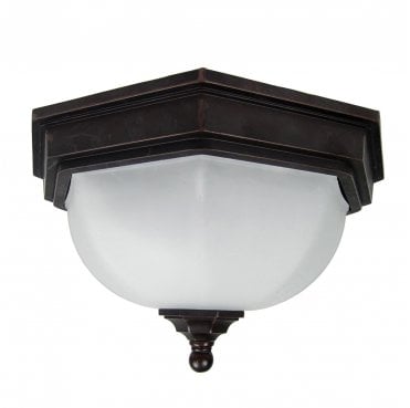 GZH-FF12 Fairford Outdoor IP44 1 Light Flush Lantern Light in an Old Bronze Finish