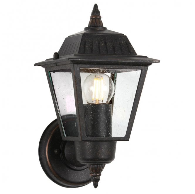 Garden Zone GZH-HN1 Highnam Outdoor IP44 1 Light Wall Lantern in a Weathered Bronze Finish