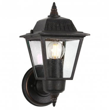 GZH-HN1 Highnam Outdoor IP44 1 Light Wall Lantern in a Weathered Bronze Finish