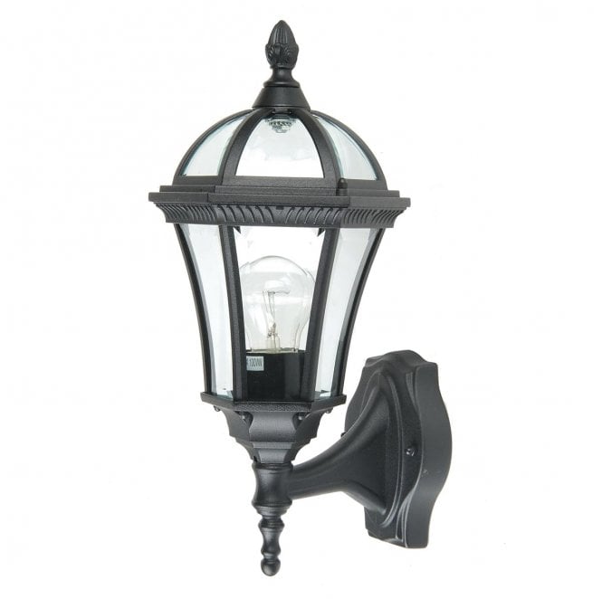 Garden Zone GZH-LB1 Ledbury Outdoor IP44 1 Light Wall Lantern in a Black Finish