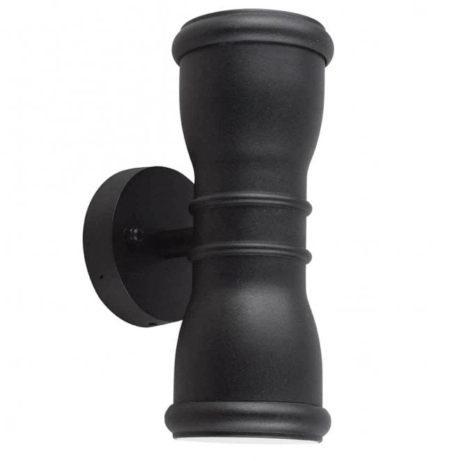 Garden Zone GZH-MALV Malvern Outdoor IP44 2 Light up and Down Lantern in a Black Finish