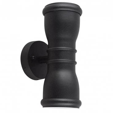 GZH-MALV Malvern Outdoor IP44 2 Light up and Down Lantern in a Black Finish