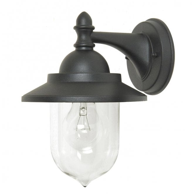 Garden Zone GZH-SDN2 Sandown Outdoor IP44 1 Light Wall Lantern in a Black Finish