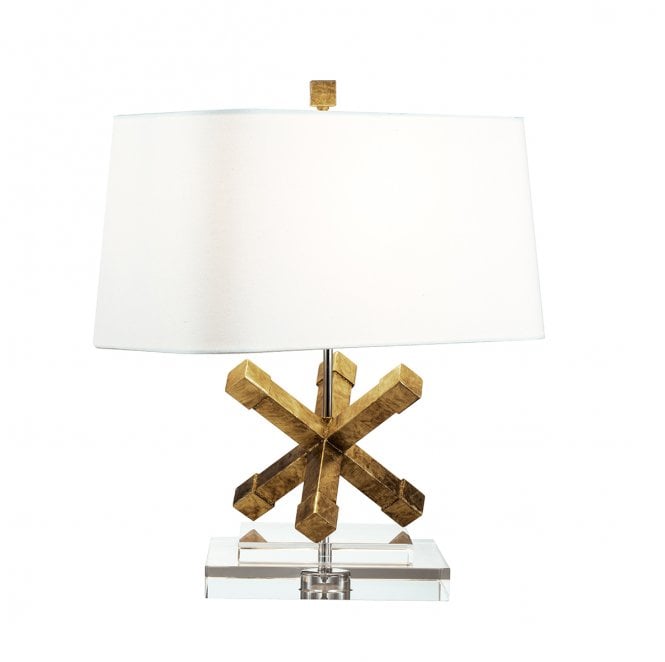 Gilded Nola GN-JACKSON-SQUARE-TL Jackson Square 1 Light Table Lamp in a Distressed Gold Finish