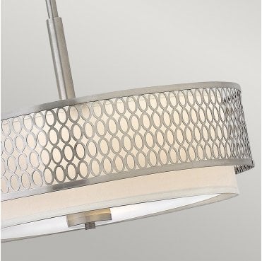 HK-JULES-3P-BN Jules 3 Light Pendant / Semi-Flush Fitting in a Brushed Nickel Finish