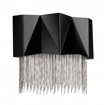 HK-ZUMA-3W-SBS Zuma 3 Light Wall Light in a Satin Black and Silver Finish