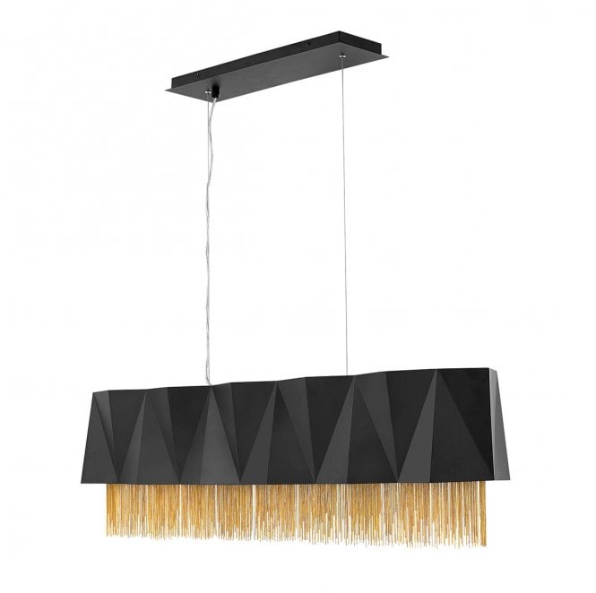 Hinkley/ Fredrick Ramond HK-ZUMA-ISLE-SBG Zuma 6 Light Pendant in a Satin Black and Gold Finish