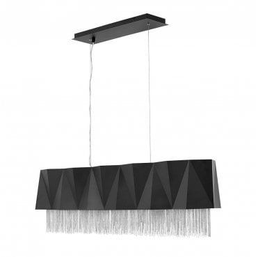 HK-ZUMA-ISLE-SBS Zuma 6 Light Pendant in a Satin Black and Silver Finish