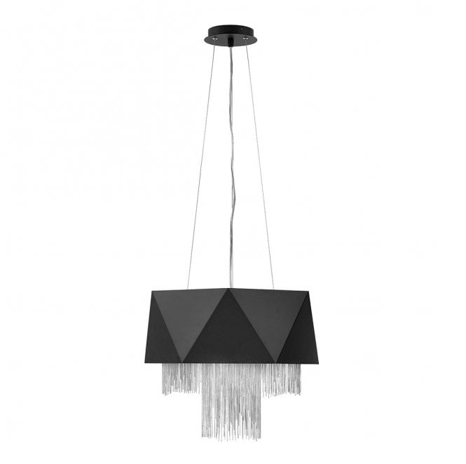 Hinkley/ Fredrick Ramond HK-ZUMA6-SBS Zuma 6 Light Pendant in a Satin Black and Silver Finish