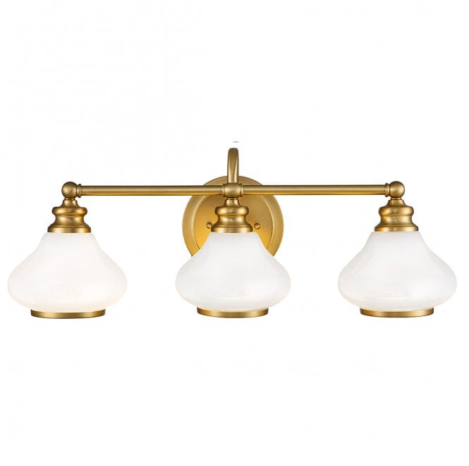 Hinkley HK-AINSLEY3-BATH-BB Ainsley IP44 3 Light Wall Light in a Brushed Brass Finish