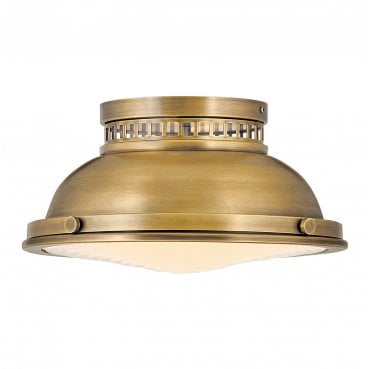 HK-AMELIA-F-M-HB Amelia 2 Light Flush Light in a Heritage Brass Finish
