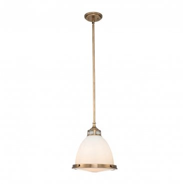 HK-AMELIA-P-M-HB Amelia 1 Light Medium Pendant in a Heritage Brass Finish