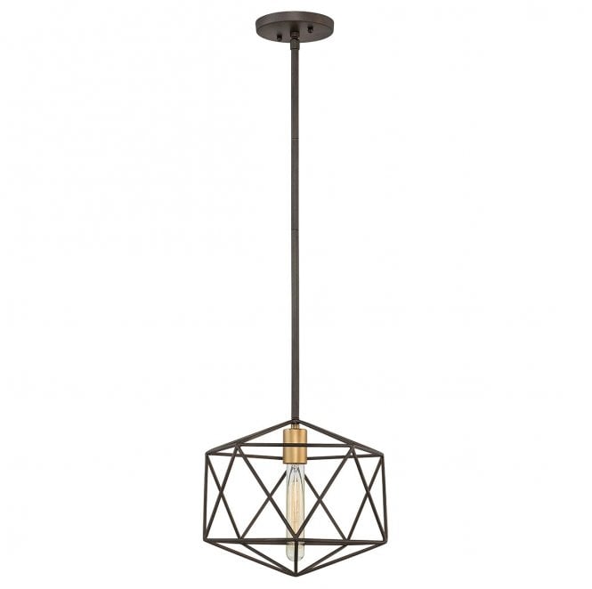 Hinkley HK-ASTRID-MP Astrid Mini Pendant in a Matt Bronze and Deluxe Gold Finish