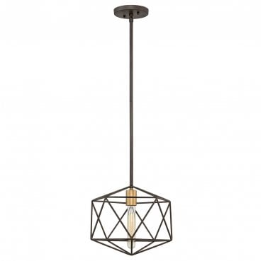 HK-ASTRID-MP Astrid Mini Pendant in a Matt Bronze and Deluxe Gold Finish