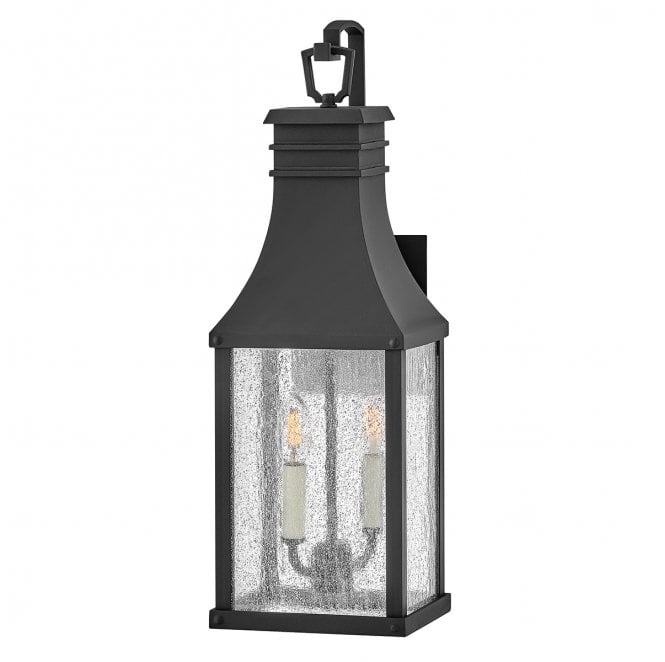 Hinkley HK-BEACON-HILL-M-MB Beacon Hill Outdoor IP44 2 Light Medium Wall Lantern in a Museum Black Finish
