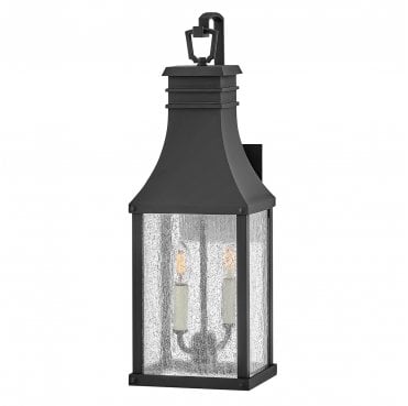 HK-BEACON-HILL-M-MB Beacon Hill Outdoor IP44 2 Light Medium Wall Lantern in a Museum Black Finish