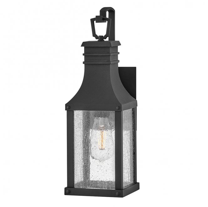 Hinkley HK-BEACON-HILL-S-MB Beacon Hill Outdoor IP44 1 Light Small Wall Lantern in a Museum Black Finish
