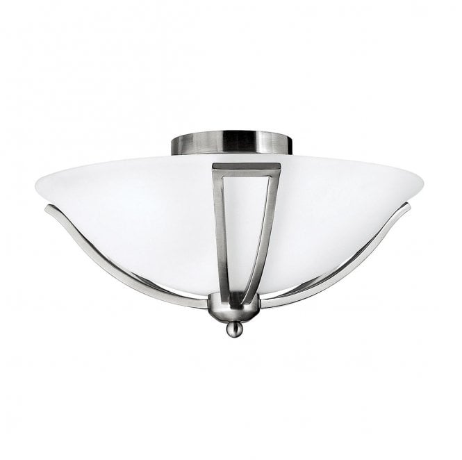 Hinkley HK-BOLLA-F Bolla 2 Light Flush in a Brushed Nickel Finish