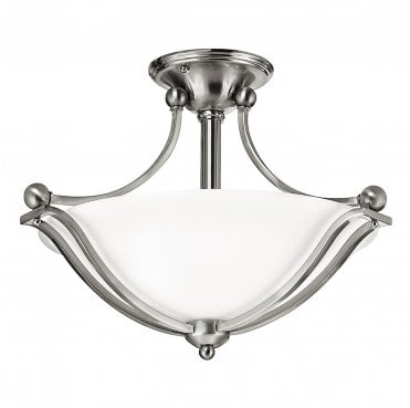HK-BOLLA-SF Bolla 2 Light Semi-Flush in a Brushed Nickel Finish