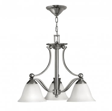 HK-BOLLA3 Bolla 3 Light Chandelier in a Brushed Nickel Finish